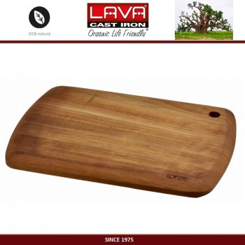 Доска IROKO Premium для нарезки и подачи, 38 x 27 см, дерево ироко, LAVA