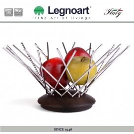 Ваза для фруктов ручной работы, D 30 см, сталь, дерево ясеня, LEGNOART