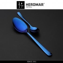 Набор столовых приборов OSLO BLUE, 24 предмета на 6 персон, сталь 18/10, синее глянцевое PVD покрытие, Herdmar