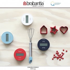 Кухонный таймер Tasty Colors электронный на магните, D 7,6 см, красный, Brabantia