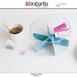 Банка STACKABLE для чайных пакетиков, с разделителями, D 19 см, H 11 см, стекло, Brabantia