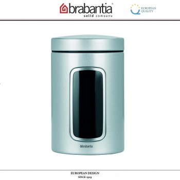 Контейнер CANISTER с окном, 1.4 л, серый металлик, Brabantia