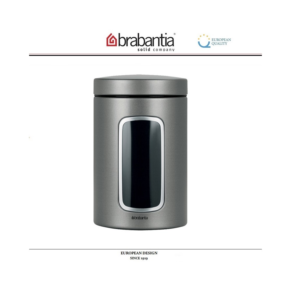 Контейнер CANISTER с окном, 1.4 л, платиновый, Brabantia