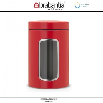 Контейнер CANISTER с окном, 1.4 л, красный, Brabantia