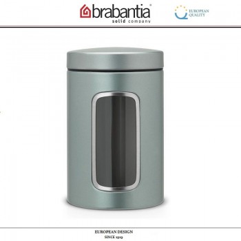 Контейнер CANISTER с окном, 1.4 л, мятный металлик, Brabantia