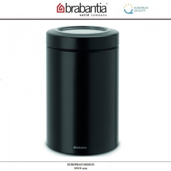 Контейнер CANISTER с прозрачной крышкой, 1.4 л, черный, Brabantia