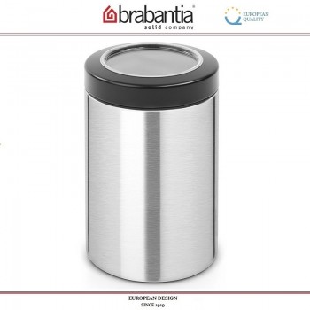 Контейнер CANISTER с прозрачной крышкой, 1.4 л, матовая сталь, Brabantia