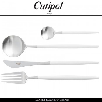 Набор столовых приборов GOA WHITE, 24 предмета на 6 персон, матовая сталь 18/10, белый, Cutipol