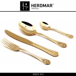 Набор столовых приборов VITRAL GOLD, 24 предмета на 6 персон, сталь 18/10, позолота 24 KTS, Herdmar