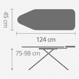 Гладильная доска Размер C (124х45 см), L 8 см, W 49 см, H 159 см, Brabantia