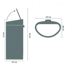 Мусорный бак Touch Bin New, V 40 л, Нержавеющая сталь, L 30,2 см, W 43,5 см, H 72,7 см, Brabantia