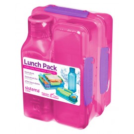 Набор Lunch: 2 контейнера и бутылка Lunch, Пластик, V 475 мл, L 15 см, W 20 см, H 12 см, Sistema