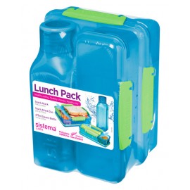 Набор Lunch: 2 контейнера и бутылка Lunch, Пластик, V 475 мл, L 15 см, W 20 см, H 12 см, Sistema
