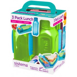 Набор Lunch: 2 контейнера и бутылка Lunch, Пластик, V 475 мл, L 16 см, W 20 см, H 12 см, Sistema