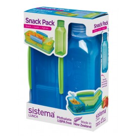 Набор Snack: контейнер и бутылка Lunch, Пластик, V 475 мл, L 14 см, W 19,5 см, H 6 см, Sistema