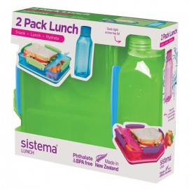 Набор Lunch: контейнер и бутылка Lunch, Пластик, V 475 мл, L 20 см, W 22 см, H 6,5 см, Sistema