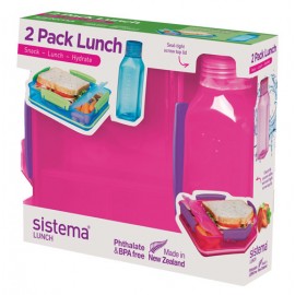 Набор Lunch: контейнер и бутылка Lunch, Пластик, V 475 мл, L 20 см, W 22 см, H 6,5 см, Sistema