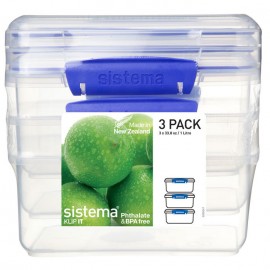 Набор контейнеров 3 шт. Klip it Packs, V 1 л, Пластик, L 11,7  см, W 17,5 см, H 16 см, Sistema