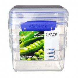 Набор контейнеров 3 шт. Klip it Packs, V 1,2 л, Пластик, L 15 см, W 15,5 см, H 16 см, Sistema