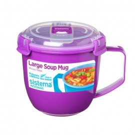 Кружка суповая Microwave, Пластик, V 900 мл, L 12,6 см, W 15,7 см, H 12,4 см, Sistema