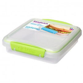 Контейнер для сэндвичей To-go, Пластик, V 450 мл, L 15,5 см, W 15 см, H 4,3 см, Sistema