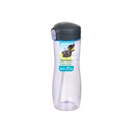 Бутылка для воды из тритана с трубочкой Hydrate, Пластик, V 800 мл, L 8 см, W 8,2 см, H 23,6 см, Sistema