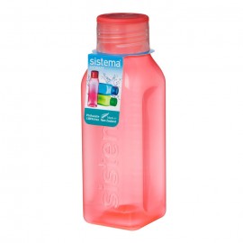 Бутылка квадратная Hydrate, Пластик, V 475 мл, L 6 см, W 6 см, H 18,7 см, Sistema