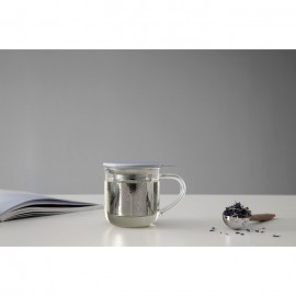 Чайная кружка с ситечком Minima Eva, Боросиликат, фарфор, нержавеющая сталь, V 450 мл, D 9 см, H 9 см, Viva Scandinavia