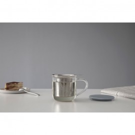 Чайная кружка с ситечком Minima Eva, Боросиликат, фарфор, нержавеющая сталь, V 450 мл, D 9 см, H 9 см, Viva Scandinavia