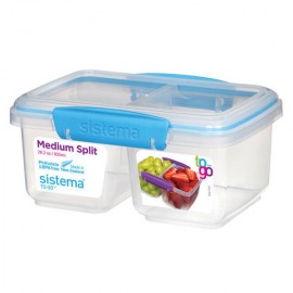 Контейнер прямоугольный двухсекционный To-go, Пластик, V 835 мл, L 17,5 см, W 11,7 см, H 8 см, Sistema