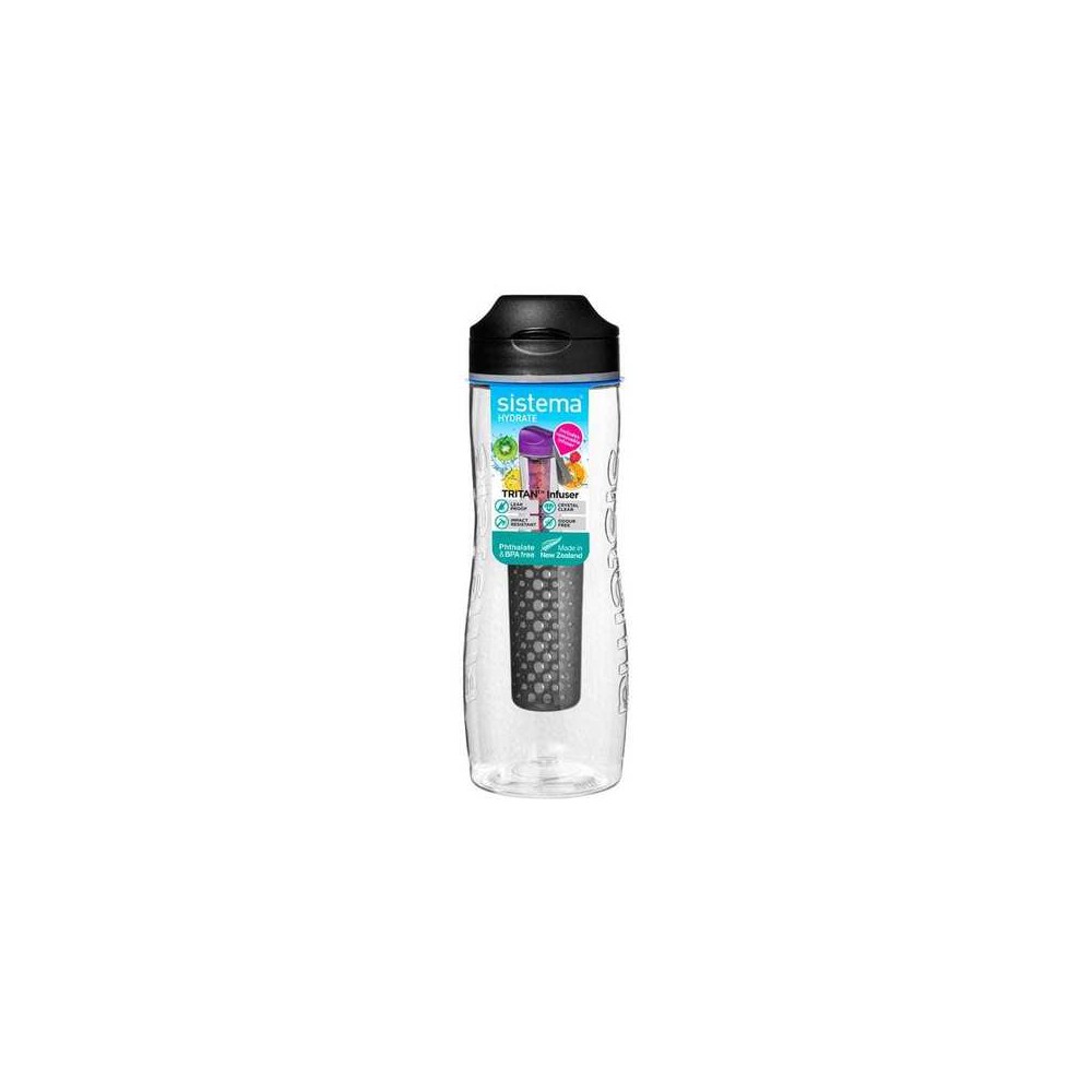 Бутылка для воды из тритана с диффузором Hydrate, Пластик, V 800 мл, L 8 см, W 9,5 см, H 23,5 см, Sistema