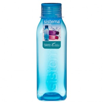 Бутылка квадратная Hydrate, V 1 л, Пластик, L 7,5 см, W 25 см, H 7,5 см, Sistema