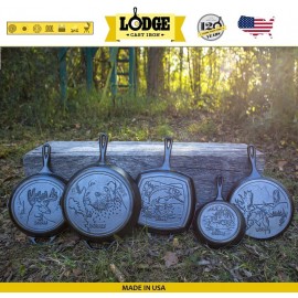 Сковорода Wolf (Волк) коллекция WildLife, D 16 см, чугун литой, Lodge