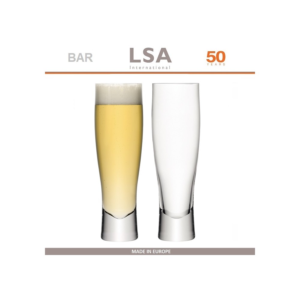 Бокалы Bar для пива, ручная выдувка, 2 шт по 550 мл, LSA