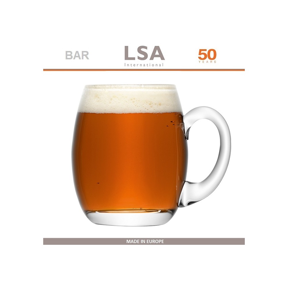 Кружка-бочонок Bar для пива, ручная выдувка, 500 мл, LSA