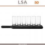 Набор Paddle: 6 стопок на подставке, прозрачный - черный, LSA