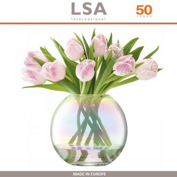 Ваза Pearl, ручная работа, 16 см, цвет перламутр, LSA