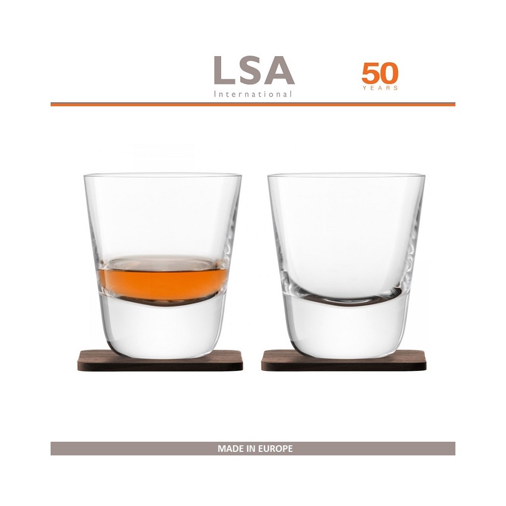 Набор стаканов Aran Whisky ручной выдувки на подставках, 2 по 250 мл, LSA