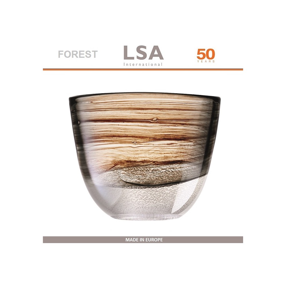 Ваза Forest зебрано прозрачный, ручная выдувка, H 22 см, LSA