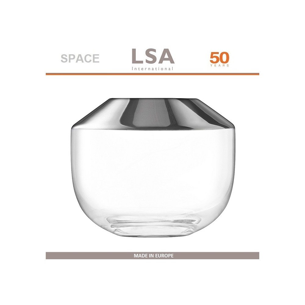 Ваза SPACE Platina, 15 см, ручная выдувка, LSA