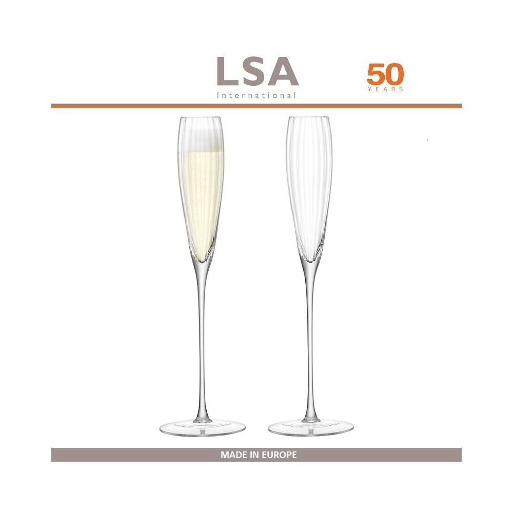 Набор бокалов AURELIA для шампанского, ручная работа, 2 шт по 165 мл, LSA