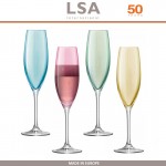 Набор бокалов Polka для шампанского, ручная работа, 4 шт по 225 мл, цвет мультиколор, LSA