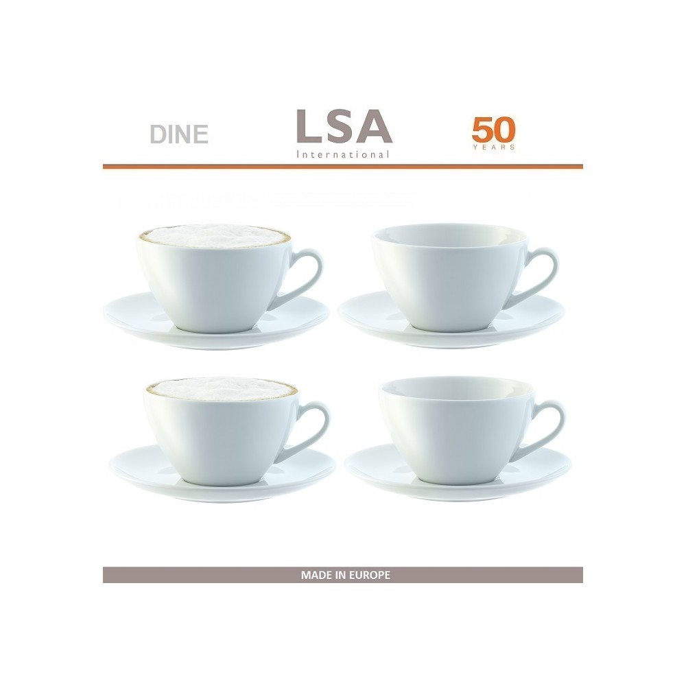 Кофейные пары DINE для капучино, 4 шт по 350 мл, столовый LSA