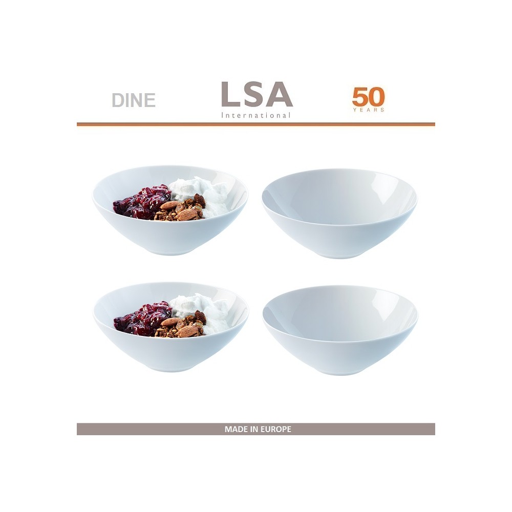 Миски-пиалы DINE, 4 шт, D 18 см, столовый LSA