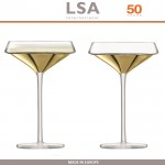 Бокалы SPACE Gold шампанское-блюдце, 2 шт, 240 мл, ручная выдувка, LSA
