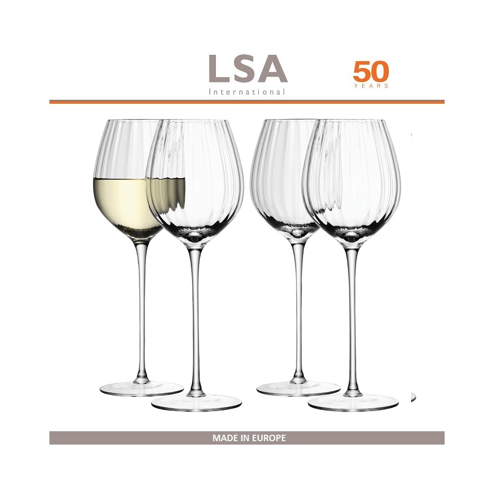 Набор бокалов AURELIA для белого вина, ручная работа, 4 шт по 430 мл, LSA