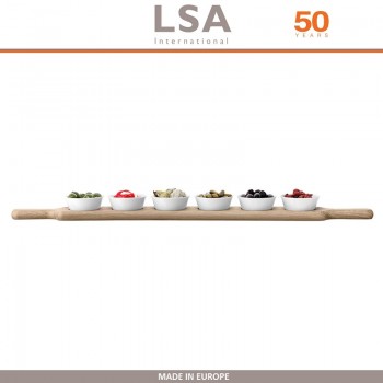 Доска Paddle для закусок, 6 емкостей, светлый, LSA