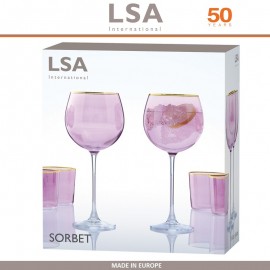 Бокалы Sorbet, ручная выдувка, 2 шт по 525 мл, цвет розовый, LSA