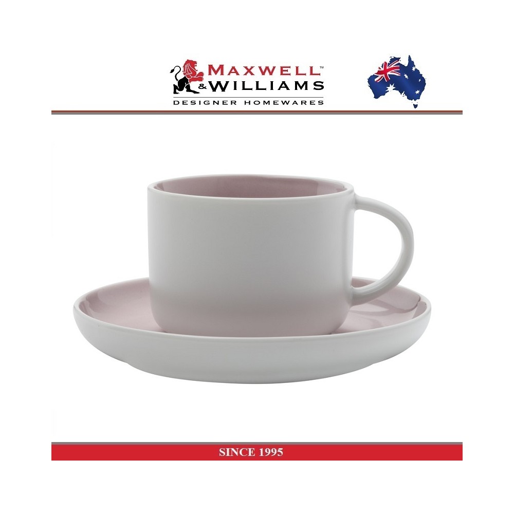 Чайная пара Tint белый-розовый, 250 мл, Maxwell & Williams