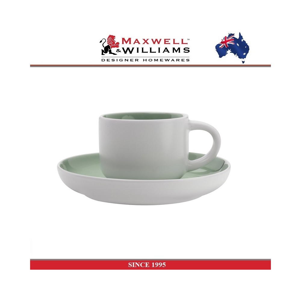 Кофейная пара Tint белый-фисташка, 100 мл, Maxwell & Williams